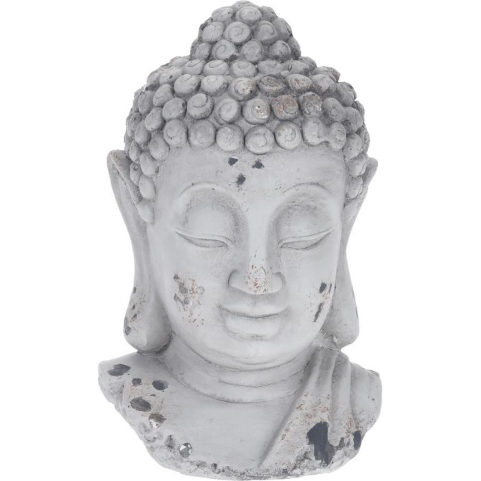 TESTA BUDDHA CEMENTO 10X9X16CM